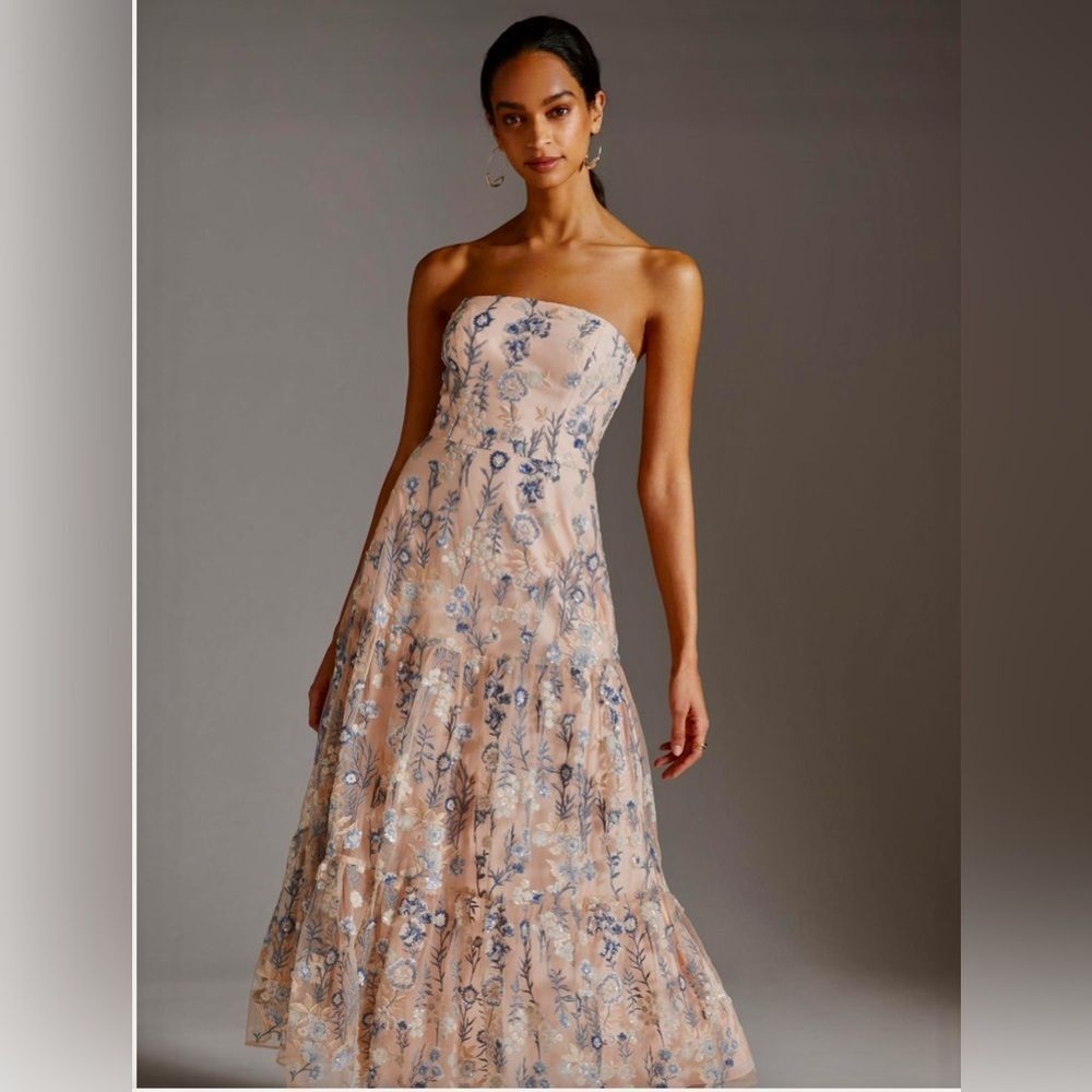 Shoshanna Midnight Strapless Midi gown